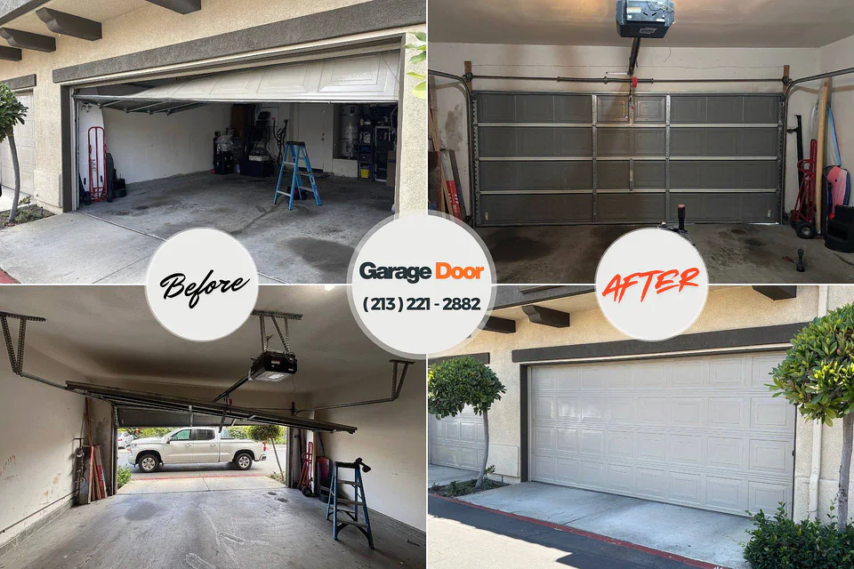 Before and after: garage door repair 34232